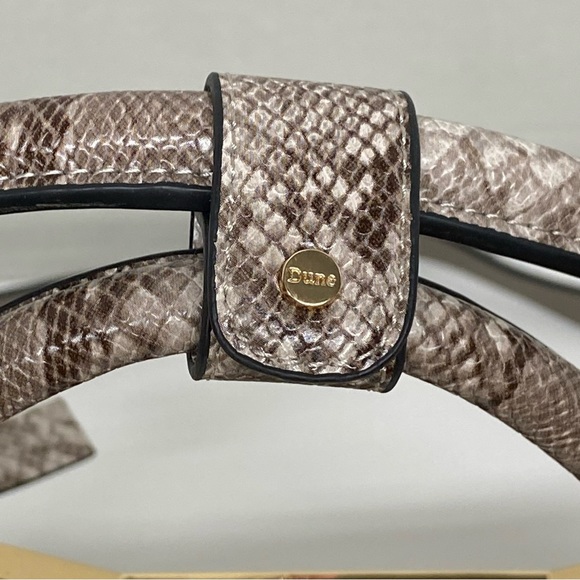 Dune London Purse Bag Satchel w/2Handles Beige w/Gold Accents Detachable Strap - Picture 5 of 16